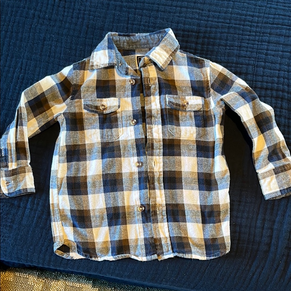 Kids Blue and Yellow Plaid Shirt